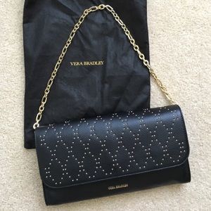 Vera Bradley gold micro-stud clutch